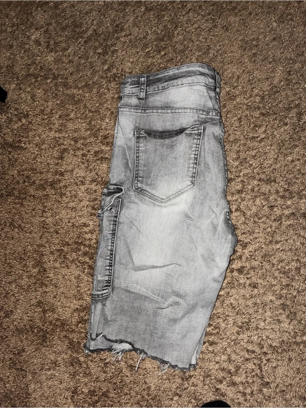 Men's Gray Cargo Denim Shorts